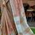 brown linen saree with blouse