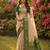 beige cotton blend saree with blouse