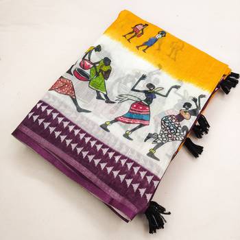 mustard cotton blend printed work 3