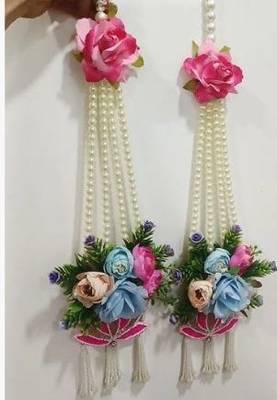 handmade floral beads decorative hanging wall hanging for home decor (pack of 2) 1