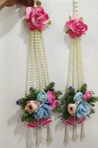 handmade floral beads decorative hanging wall hanging for home decor (pack of 2)