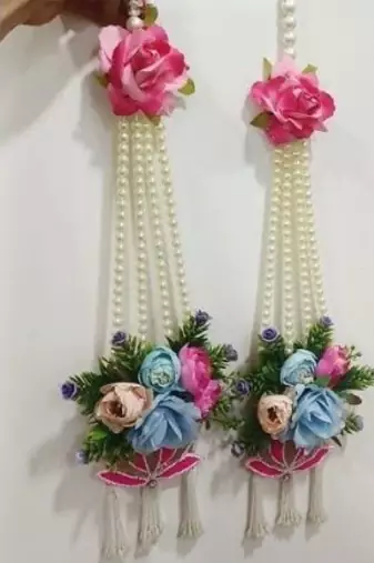 handmade floral beads decorative hanging wall hanging for home decor (pack of 2)