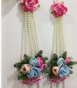 handmade floral beads decorative hanging wall hanging for home decor (pack of 2)