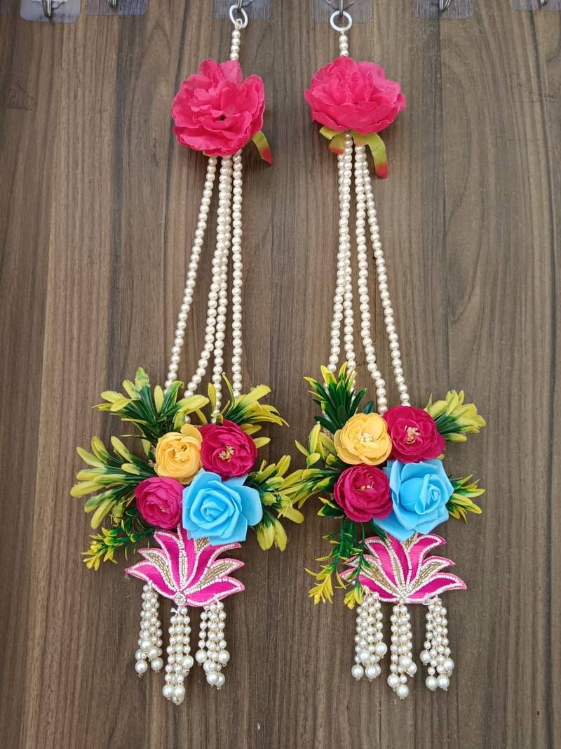 handmade floral beads decorative hanging wall hanging for home decor (pack of 2)