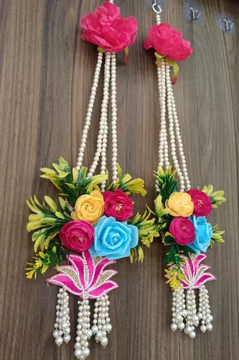 handmade floral beads decorative hanging wall hanging for home decor (pack of 2)