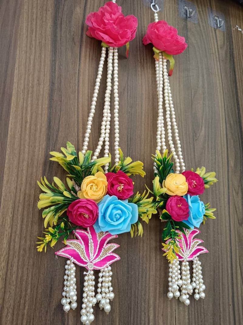 handmade floral beads decorative hanging wall hanging for home decor (pack of 2)