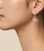 Gold plated yellow polki drop earrings