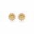 Gold plated yellow polki stud earrings