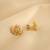 Gold plated yellow polki stud earrings