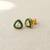 Gold plated green polki stud earrings