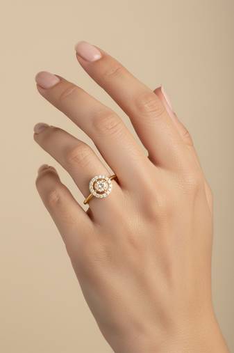Gold plated yellow polki diamond ring