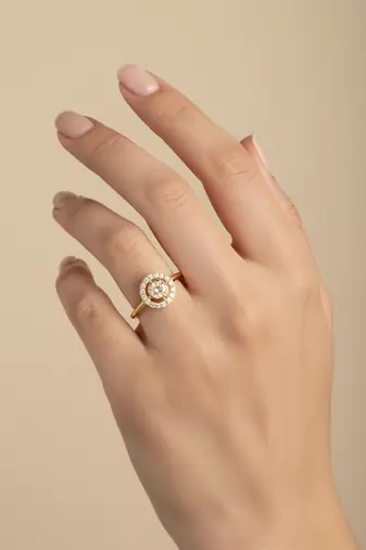 Gold plated yellow polki diamond ring