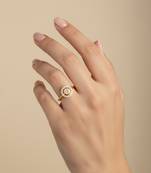 Gold plated yellow polki diamond ring