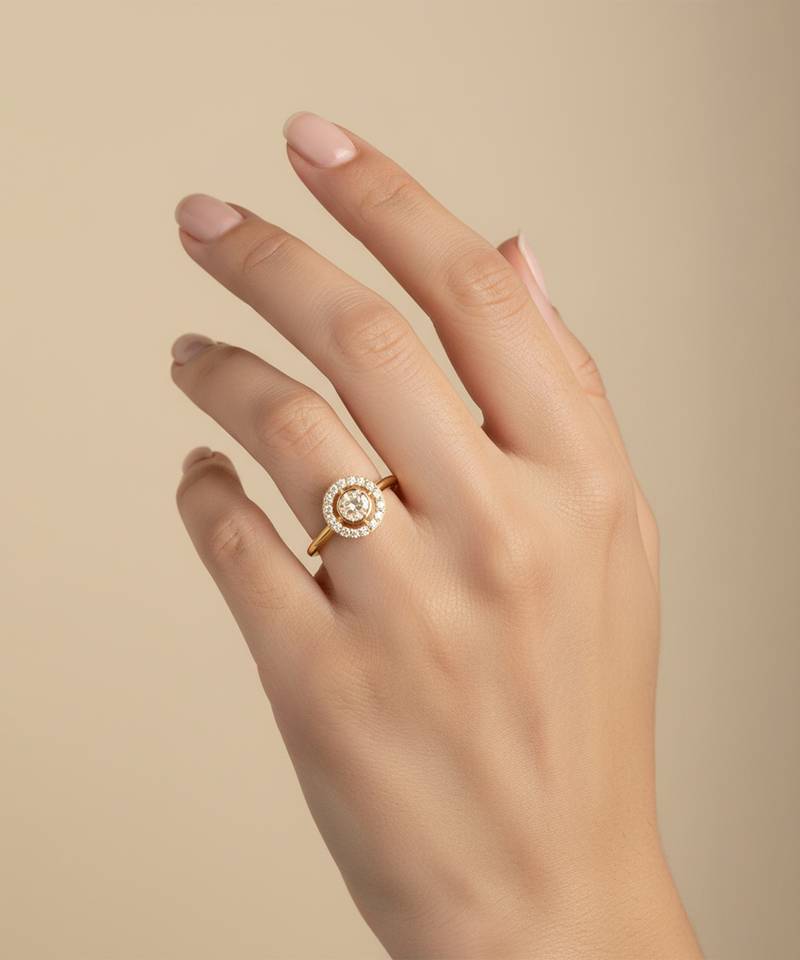 Gold plated yellow polki diamond ring