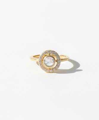 Gold plated yellow polki diamond ring 4