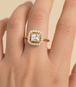 Gold plated yellow polki diamond ring