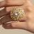 Gold plated yellow polki diamond ring