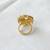 Gold plated yellow polki diamond ring
