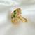 Gold plated green polki stones ring