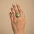 Gold plated green moissanite polki ring