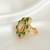 Gold plated green moissanite polki ring