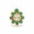 Gold plated green moissanite polki ring