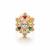 Gold plated multicolor polki stones ring