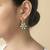 Gold plated green polki stones stud earrings