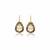 Gold plated green polki drop earrings