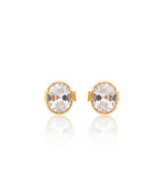 Gold plated yellow polki stud earrings 3