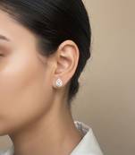 Gold plated yellow polki diamond stud earrings