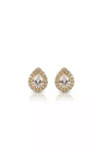 Gold plated yellow polki diamond stud earrings