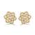 Gold plated yellow polki floral stud earrings