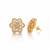 Gold plated yellow polki floral stud earrings