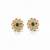 Gold plated green polki stone stud earrings