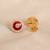 Gold plated red moissanite polki stud earrings