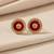 Gold plated red moissanite polki stud earrings