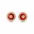 Gold plated red moissanite polki stud earrings
