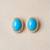 Gold plated turqouise blue stone stud earrings