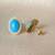 Gold plated turqouise blue stone stud earrings