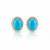 Gold plated turqouise blue stone stud earrings