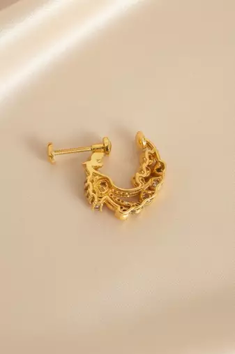 Gold plated yellow polki diamond nose ring