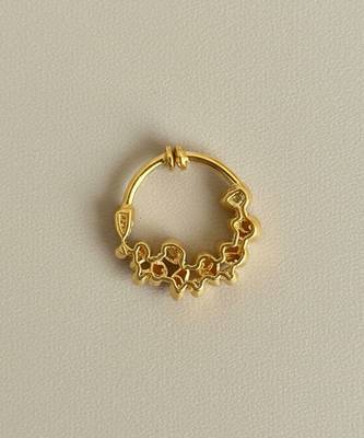 Gold plated yellow polki nose ring 2