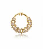 Gold plated yellow polki nose ring