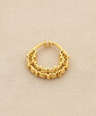 Gold plated yellow polki nose ring 3