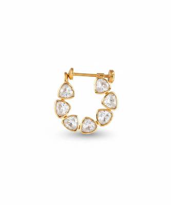 Gold plated yellow polki nose ring 1