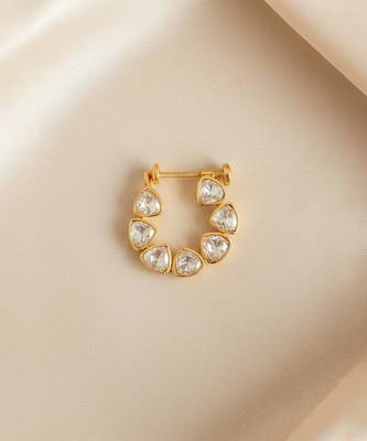 Gold plated yellow polki nose ring 2