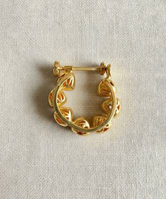 Gold plated yellow polki nose ring 3