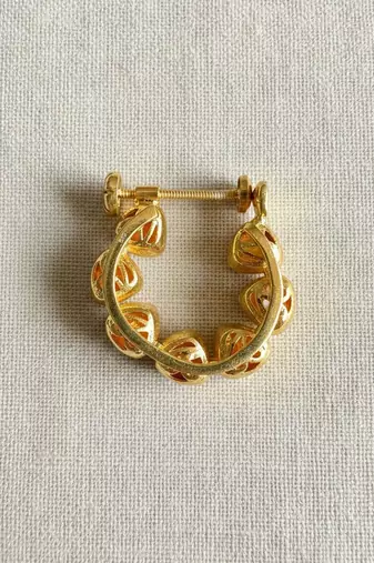 Gold plated yellow polki nose ring