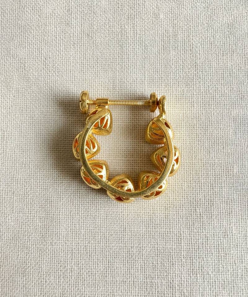 Gold plated yellow polki nose ring